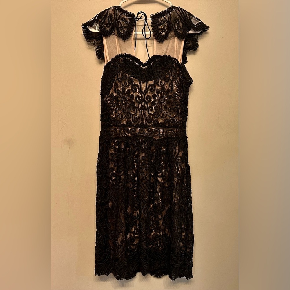 Yoana Baraschi Black Lace Overlay Dress Size 4 - Picture 7 of 8